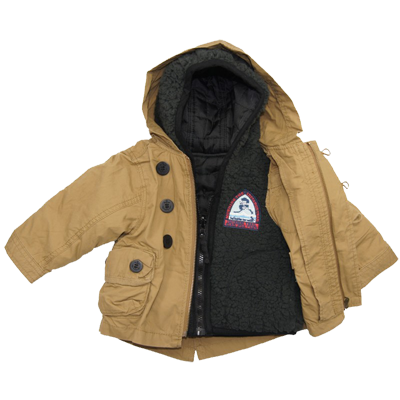 Boy's 4 In 1 Cozy Sherpa Hooded Microfiber Parka